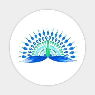 Blue mandala peacock Magnet